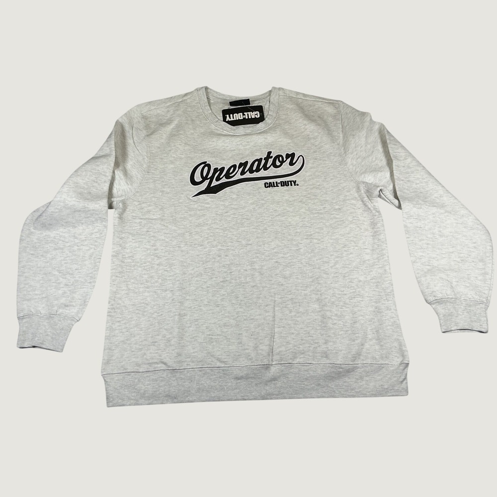 Call of Duty Operator Crewneck Sweatshirt Gray Fleece Youth Large NWT